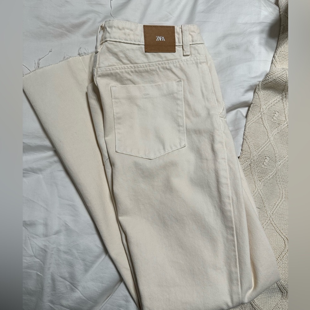 ZARA High Waisted Wide Leg Jeans